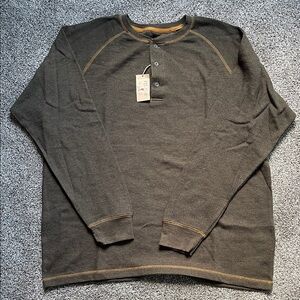 *NEW* Men's Brown Long Sleeve Henley Shirt